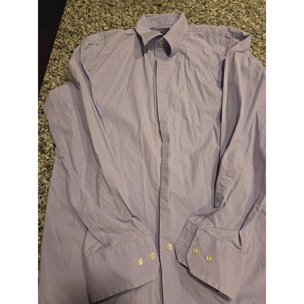 Express 1MX Modern Fit Stretch Dress Shirt Mens Lg 16-16.5 Light Purple Long Sl